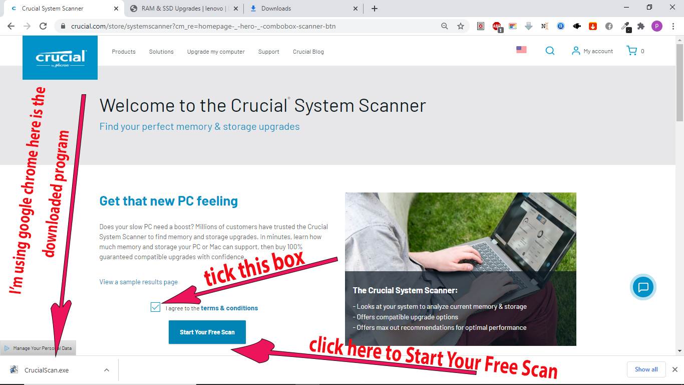 Free Scan To Upgrade Your PC